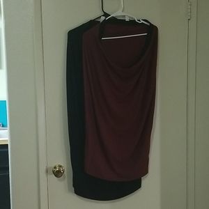 Black & Burgundy Stretch Skirts